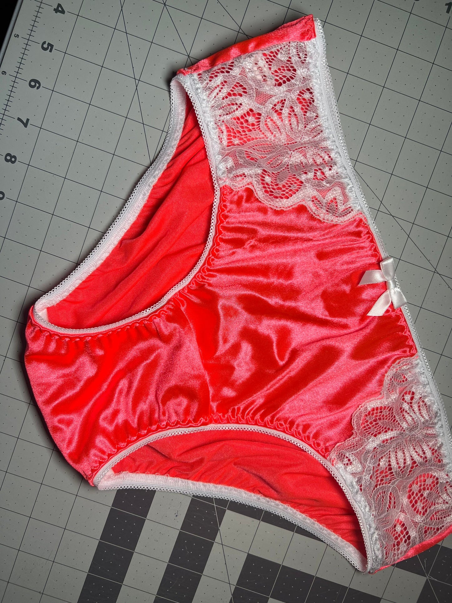 Nylon Satin and lace Brief MADE TO ORDER