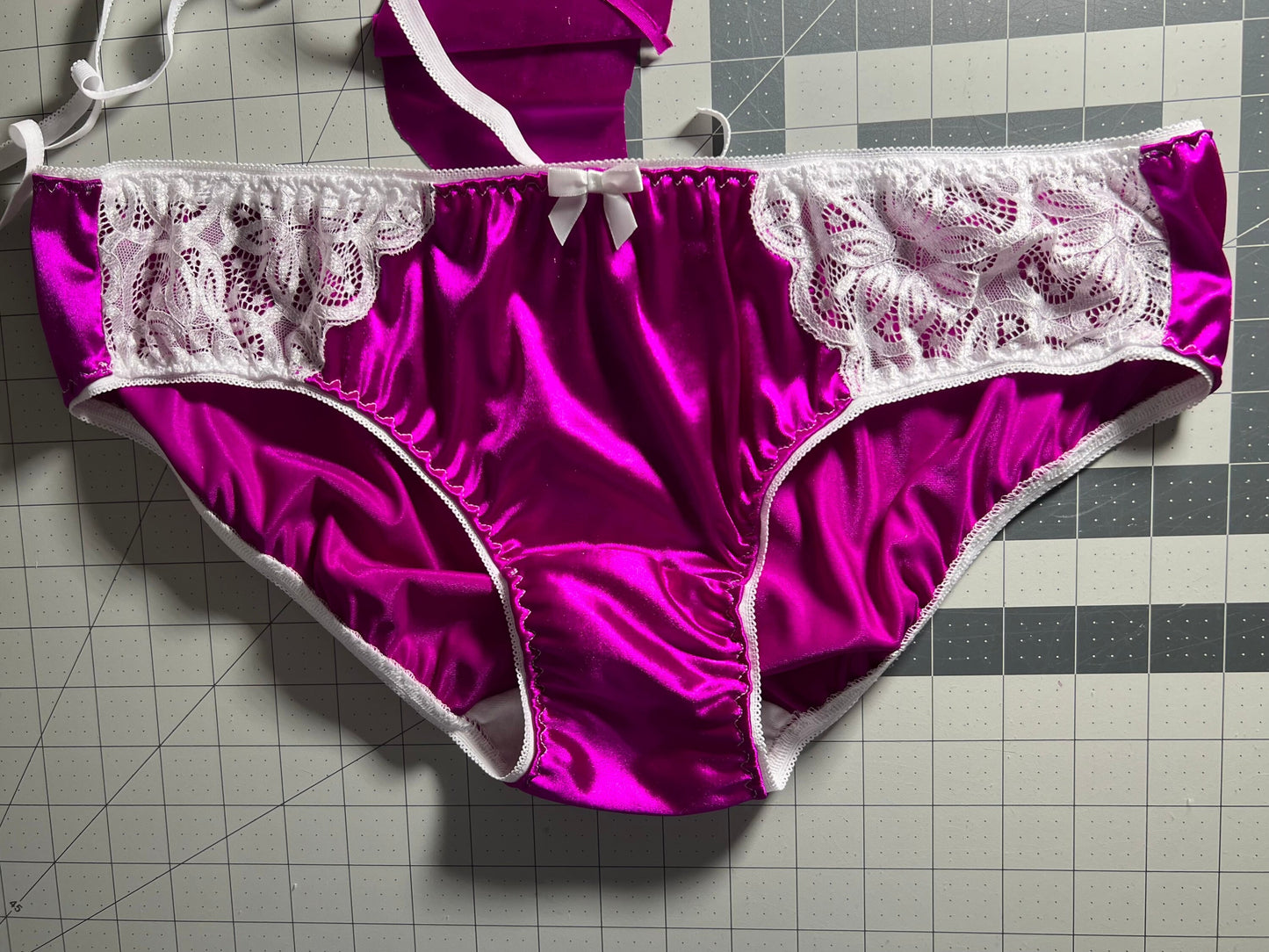 Nylon Satin and lace Brief MADE TO ORDER