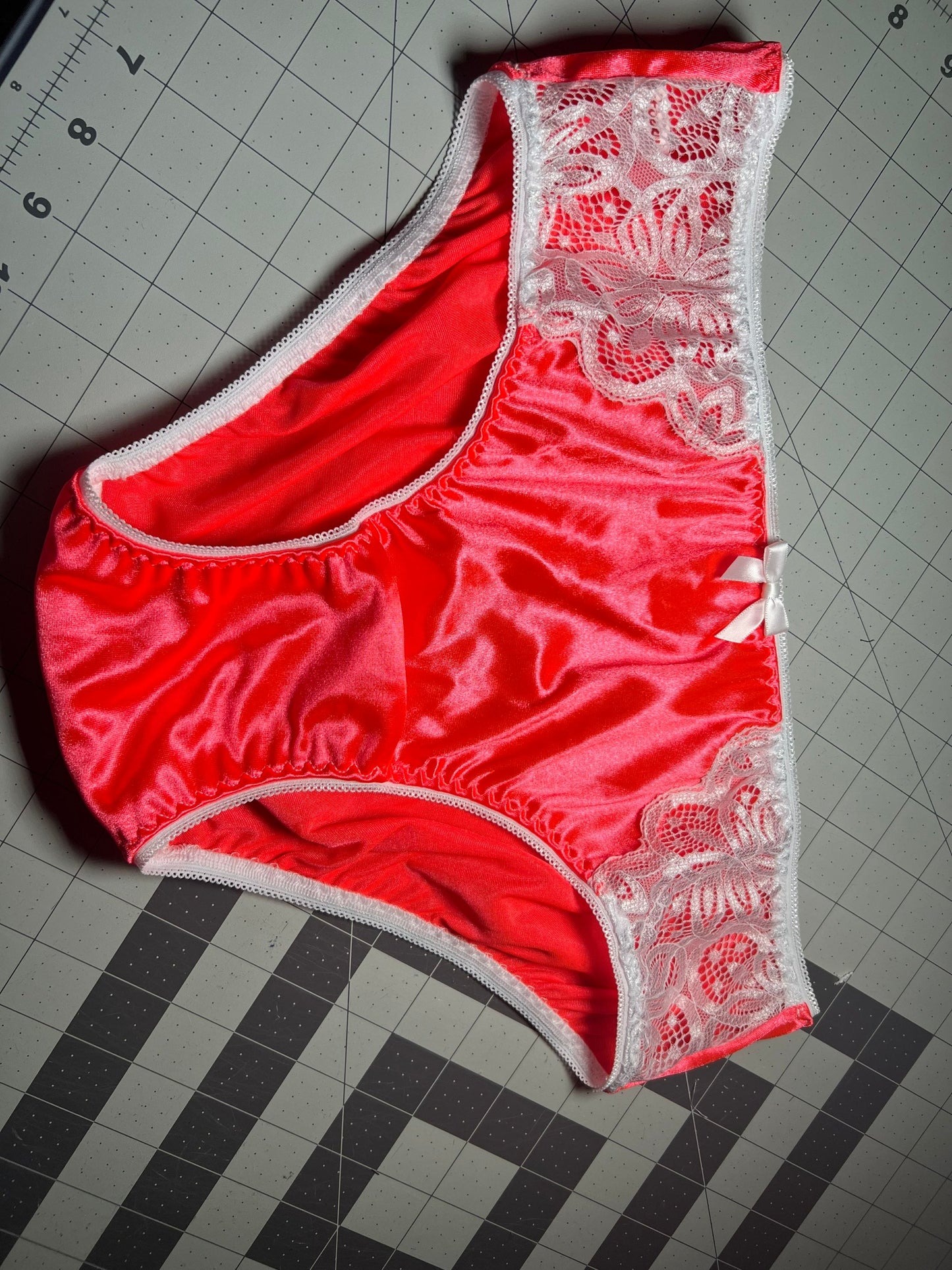 Nylon Satin and lace Brief MADE TO ORDER