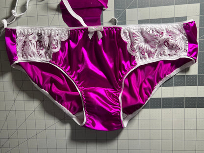 Nylon Satin and lace Brief MADE TO ORDER