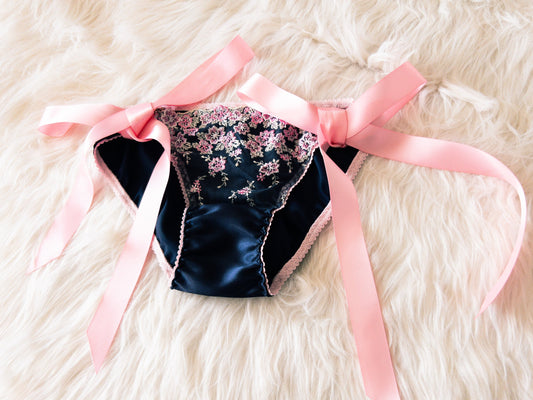 Sexy Satin Side Tie Knickers Panties MADE TO ORDER