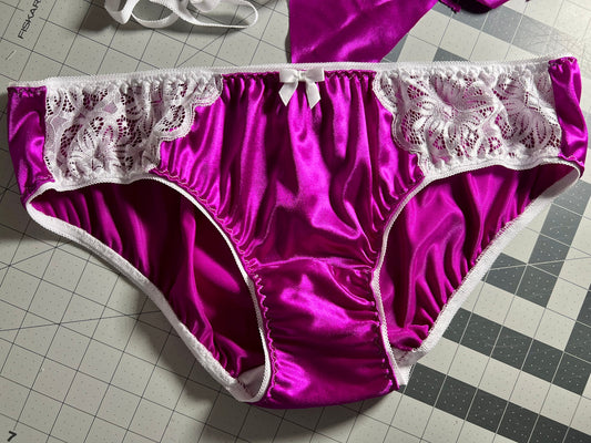 Nylon Satin and lace Brief MADE TO ORDER